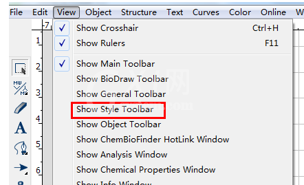 ChemDraw工具栏不见了的处理操作截图