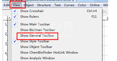 ChemDraw工具栏不见了的处理操作截图