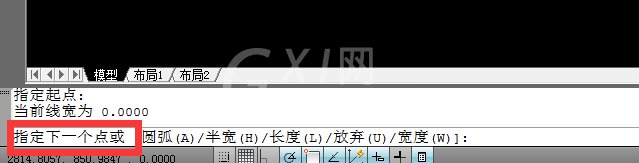 cad使用pl命令制作直线曲线的操作过程截图