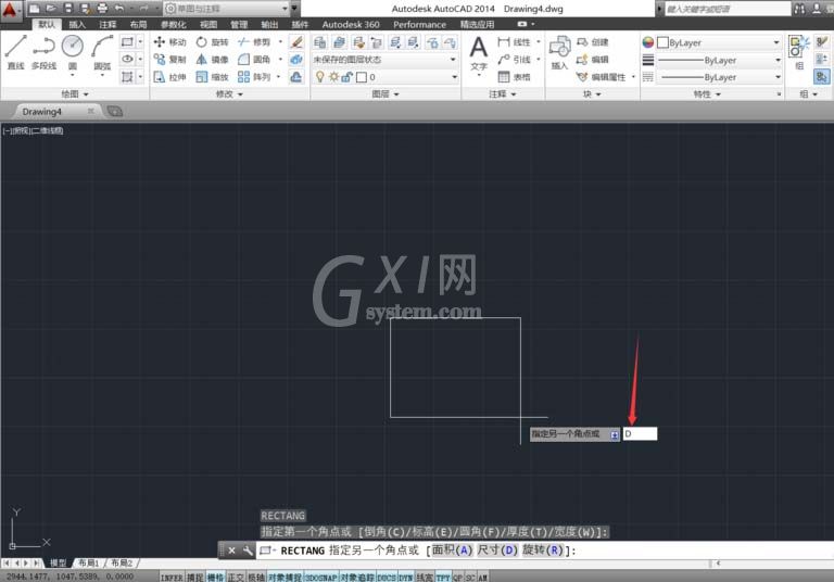 CAD绘制有具体参数数据矩形的图文操作截图