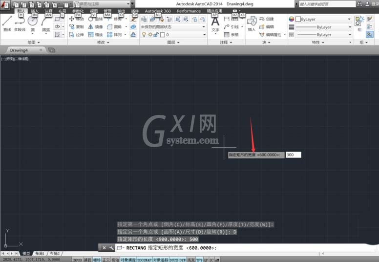 CAD绘制有具体参数数据矩形的图文操作截图