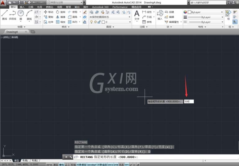 CAD绘制有具体参数数据矩形的图文操作截图