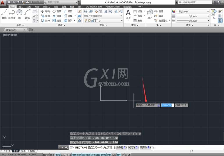 CAD绘制有具体参数数据矩形的图文操作截图