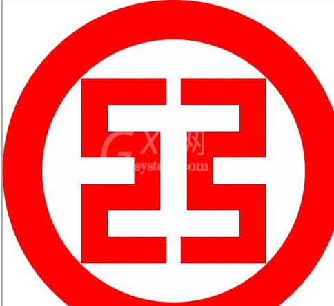 photoshop制作工行logo的简单操作截图