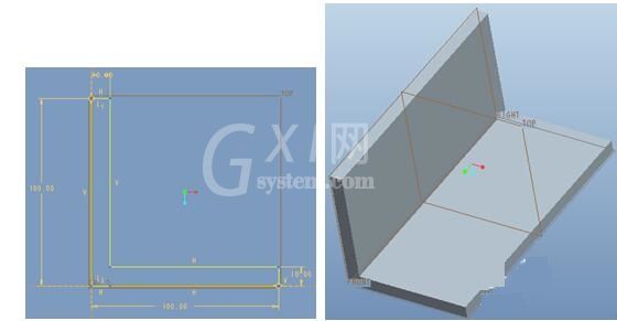 ProE使用轮廓筋制作零件模型的操作过程截图