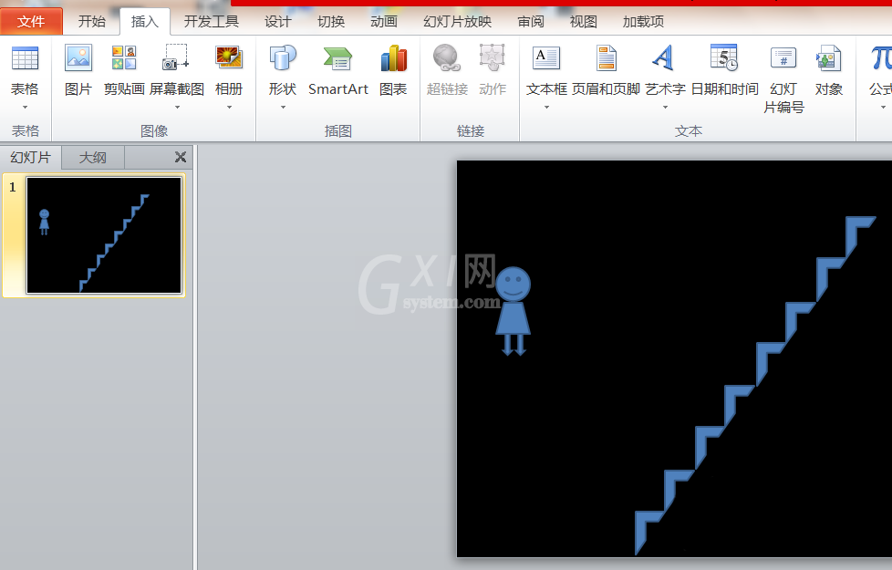 ppt制作一个小孩上楼梯动画效果的详细操作截图