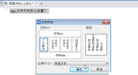 WPS设置文字方向的详细操作截图