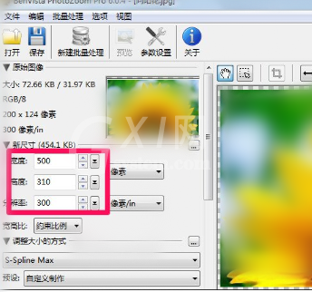 通过PhotoZoom放大图片不失真的操作过程截图