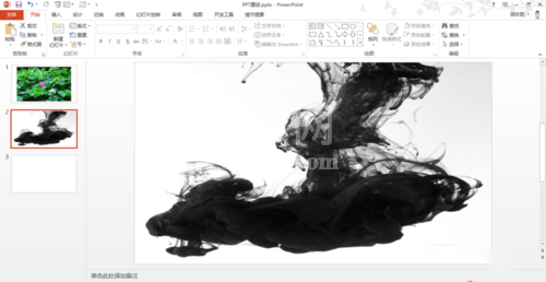 PPT制作墨迹图片设计效果的详细操作截图