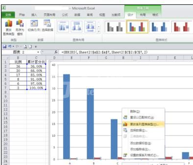 Excel2010版制作柏拉图的图文操作截图