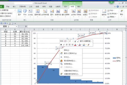 Excel2010版制作柏拉图的图文操作截图