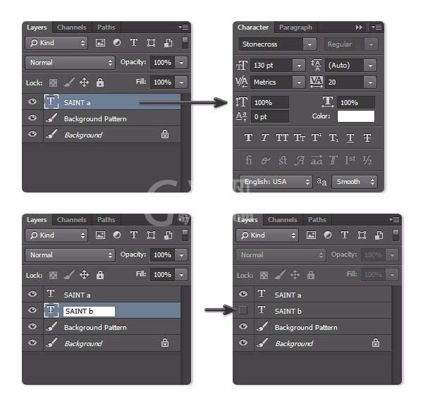 PS制作城墙上立体文字的详细操作截图