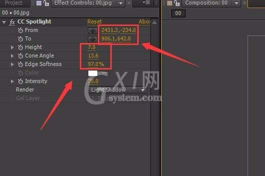 AE为图片做出spotlight光照效果的图文操作截图