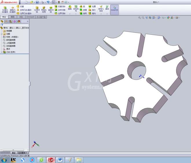 SolidWorks打造外棘轮的操作流程截图