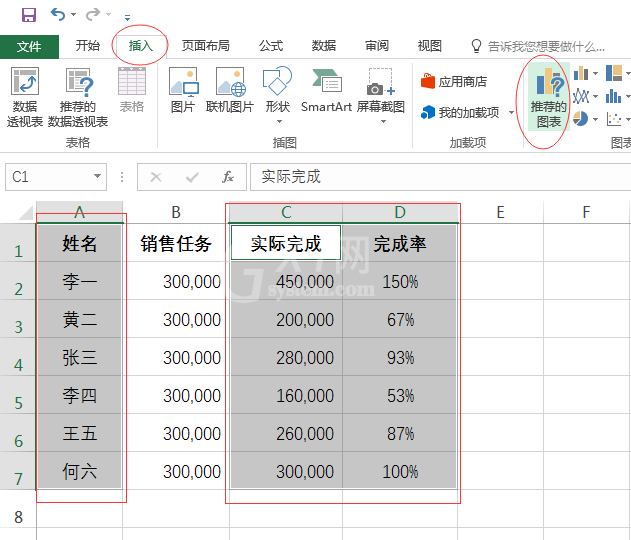 在EXCEL里为复合图表添加双坐标轴的操作流程截图