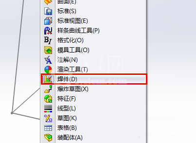 SolidWorks制作钢管框架的简单操作截图