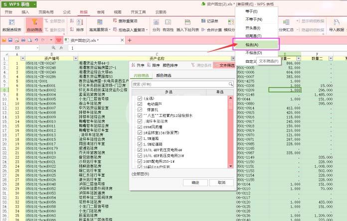 Wps表格迅速筛选文本的详细操作截图