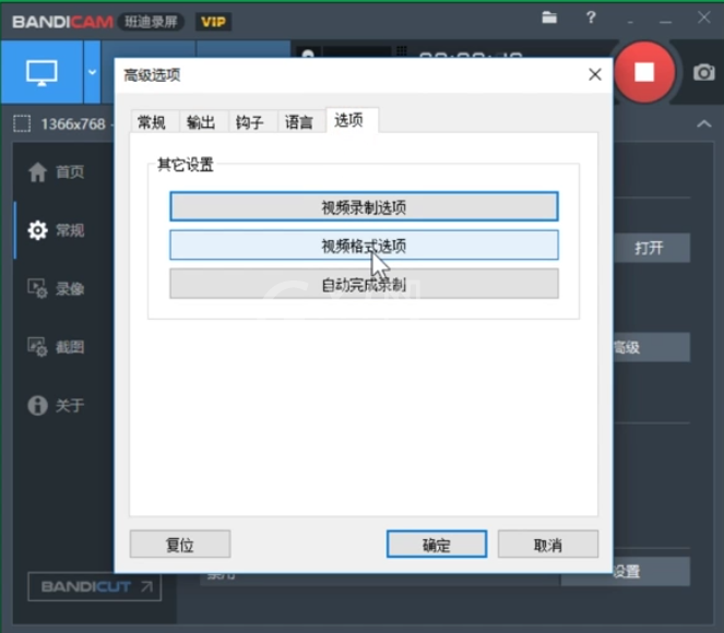 Bandicam设置录制视频尺寸的操作教程截图