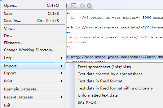 Stata导入数据的具体操作截图