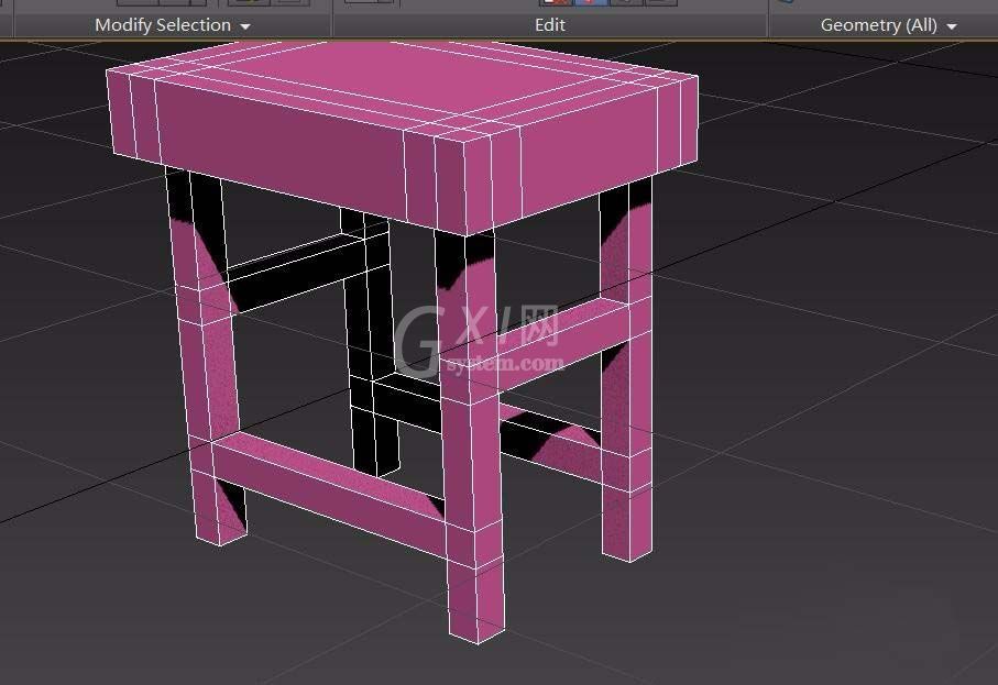 3dsmax创建四角小板凳模型的详细操作截图