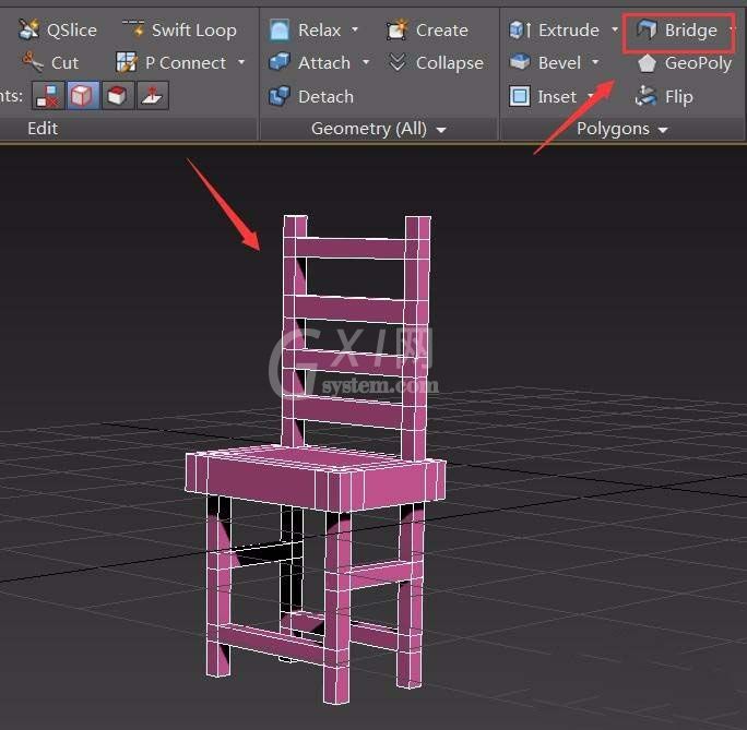 3dsmax创建四角小板凳模型的详细操作截图