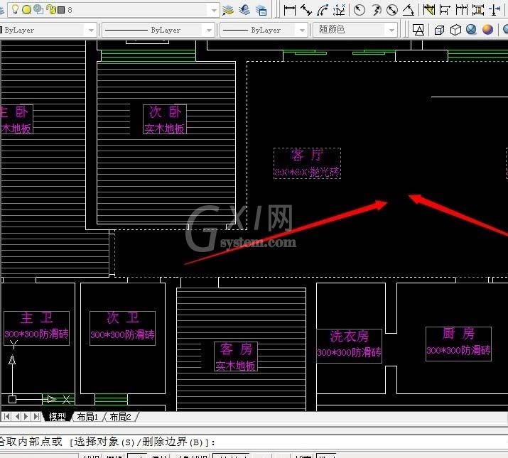 cad设置地砖尺寸的操作流程截图