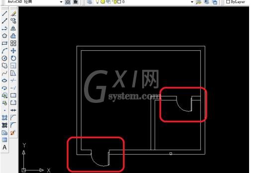 cad绘制门的操作流程截图