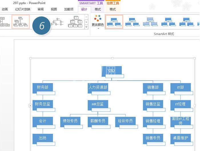 PPT制作复杂组织架构图的图文操作截图