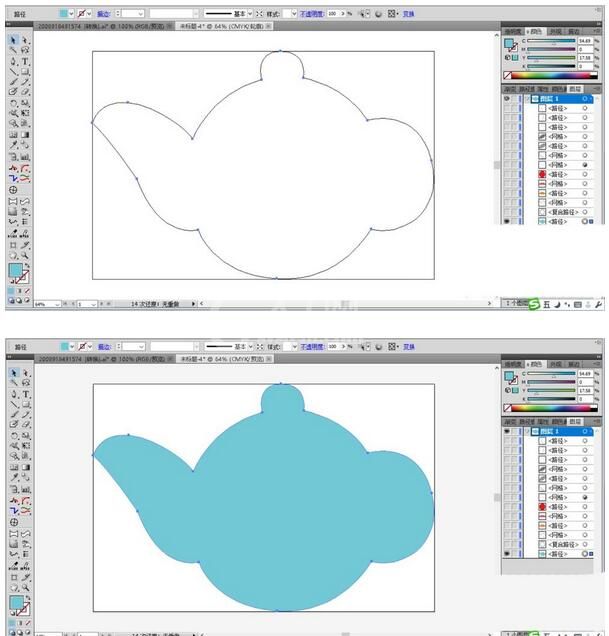 ai制作茶壶图形的具体操作截图