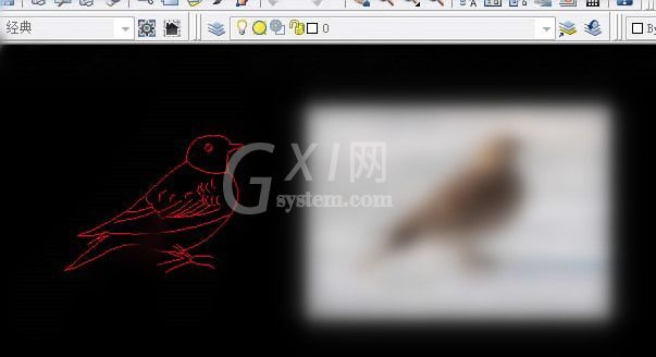 借助cad临摹小鸟图片的操作方法截图