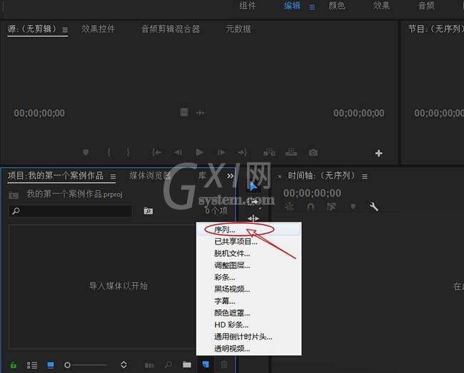 premiere创建文本图层的操作教程截图