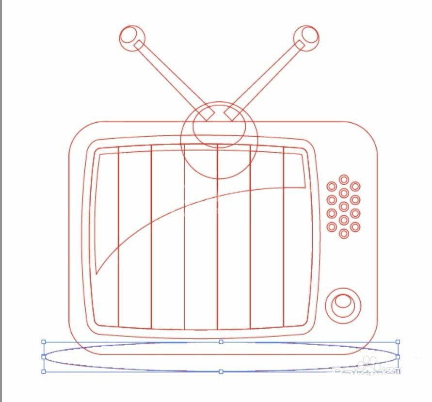 ai打造老式彩电图标的操作流程截图