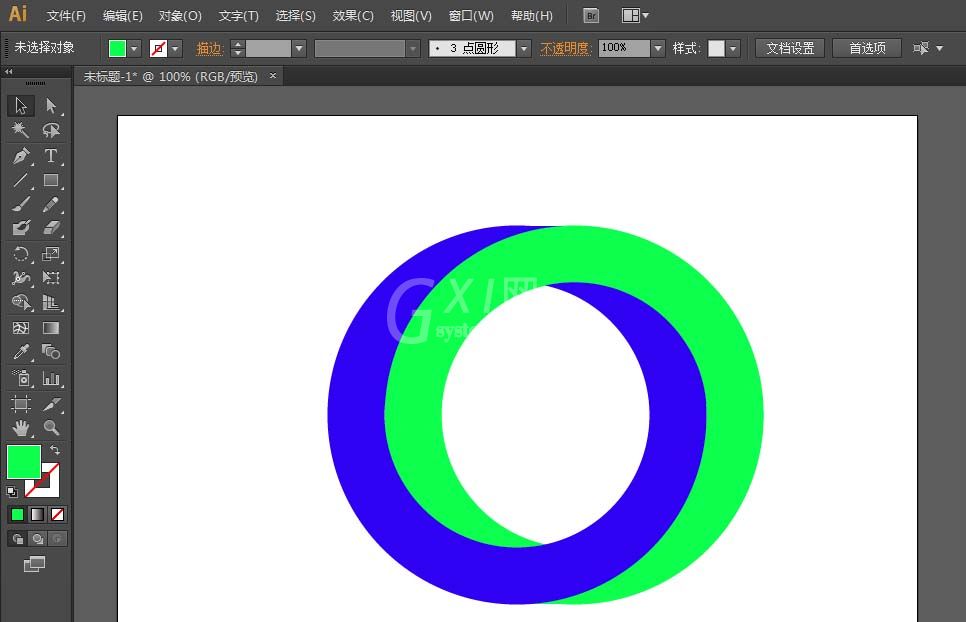 ai绘制3D立体圆环形的图文操作截图