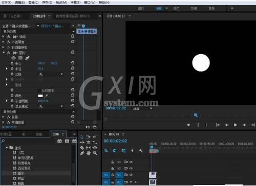 premiere为视频对象加圆形效果的操作方法截图