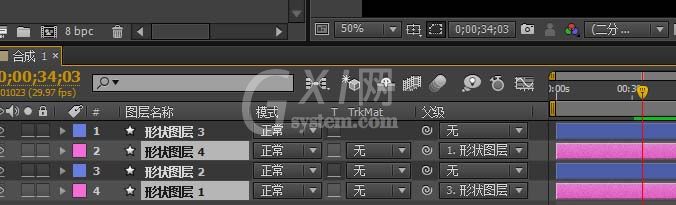 AE设计一个折叠纸动画的具体操作使用截图