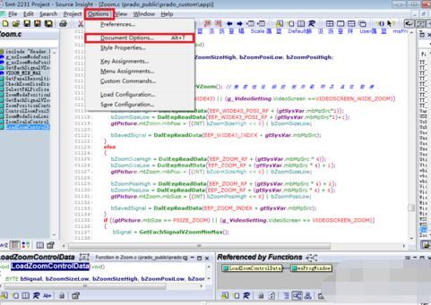 Source Insight改变代码显示大小的使用操作截图