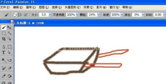 painter中碳笔绘图工具使用方法截图