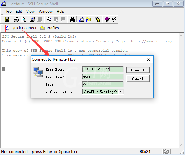 ssh secure shell client远程登录管理服务器操作步骤截图