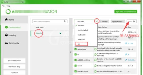 Anaconda安装OpenCV的详细步骤截图