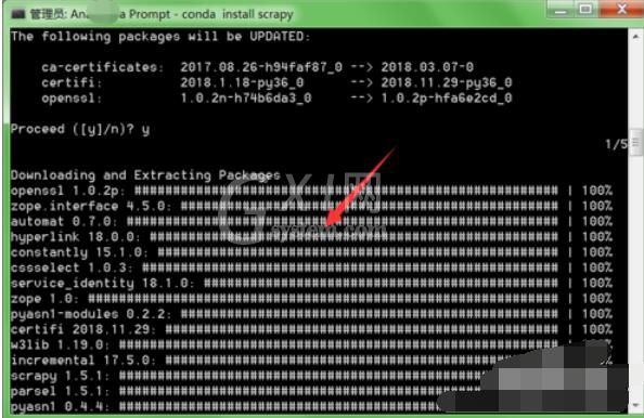 Anaconda安装Scrapy框架的具体步骤截图