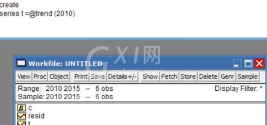Eviews自动生成时间序列的方法截图