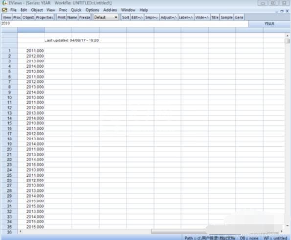 Eviews中录入非平衡面板数据的方法截图