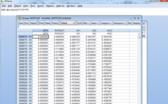 Eviews中录入非平衡面板数据的方法截图