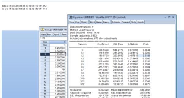Eviews完成回归分析的具体步骤截图