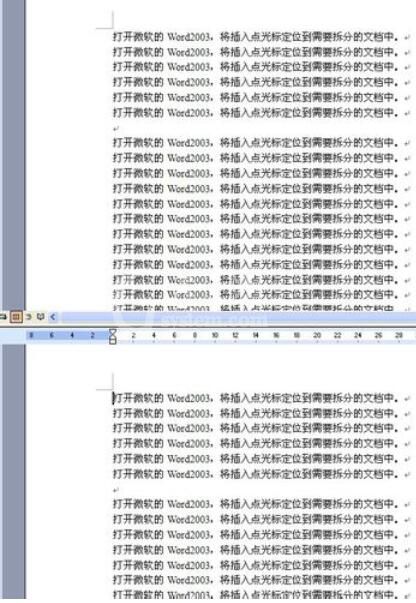 word2003拆分窗口的操作步骤截图