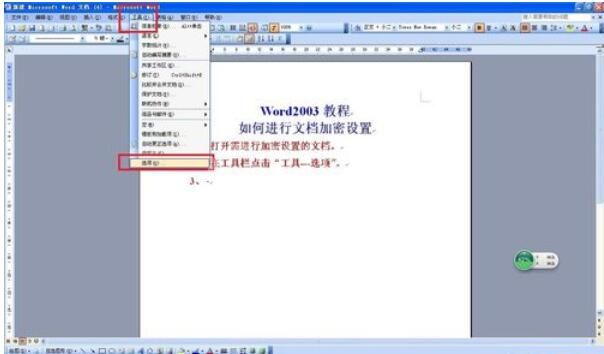 word2003设置密码的详细步骤截图