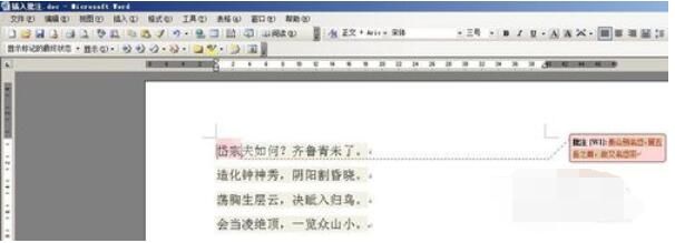 word2003中插入批注的方法截图