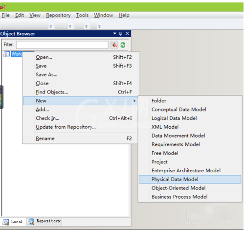 PowerDesigner新建PhysicalDataModel的操作方法截图