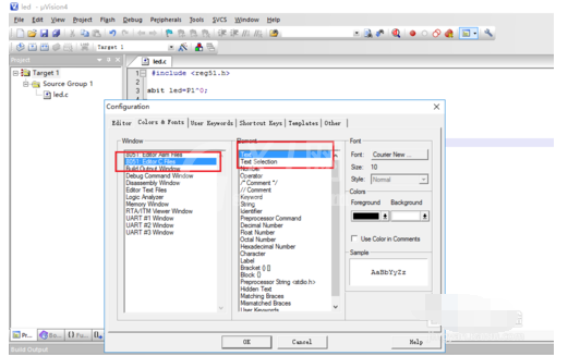 Keil uVision4改变字体大小的操作教程截图