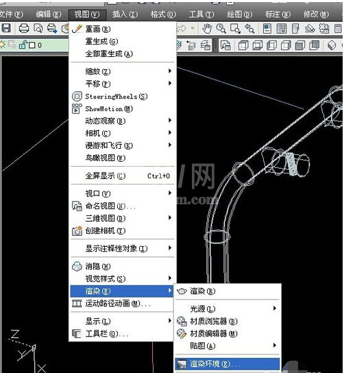 CAD2011中改变渲染背景的操作教程截图